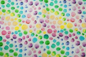 Sewing Cotton Quilting Joann Fabric Keepsake Calico Multicolor Polkadots Print - Picture 1 of 2