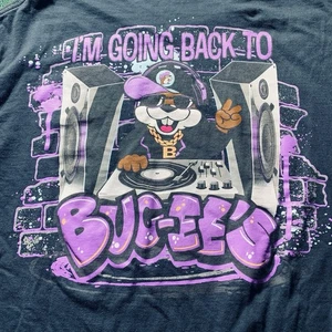 Camiseta Unisex Buc-ees MED Gráfica Negra Estampado Animal DJ Estéreo Volver Golpe - Imagen 1 de 8