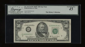 DBR 1969-C $50 FRN Chicago STAR Fr. 2117-G* Legacy 45 Serial G00992610* - Picture 1 of 2