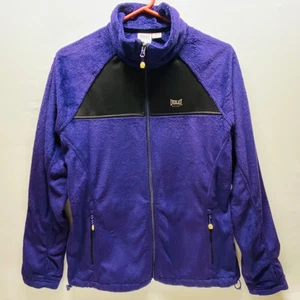 Everlast Sport Full Zip Jacket Women's Large Purple Black Plush Fleece Top EUC - Picture 1 of 21