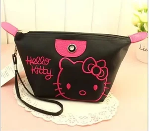 Sanrio Schwarz Hello Kitty Kosmetik Make-up Tasche Handtasche - Bild 1 von 3