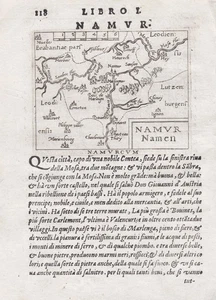 Namur Dinant Hannut Belgique Belgium mapa mapa mapa Ortelius Botero 1599 - Imagen 1 de 1