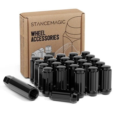 24pc Black Spline Lug Nuts | 14x2 Threads | for Ford Expedition F150 Navigator - Image 1 of 4