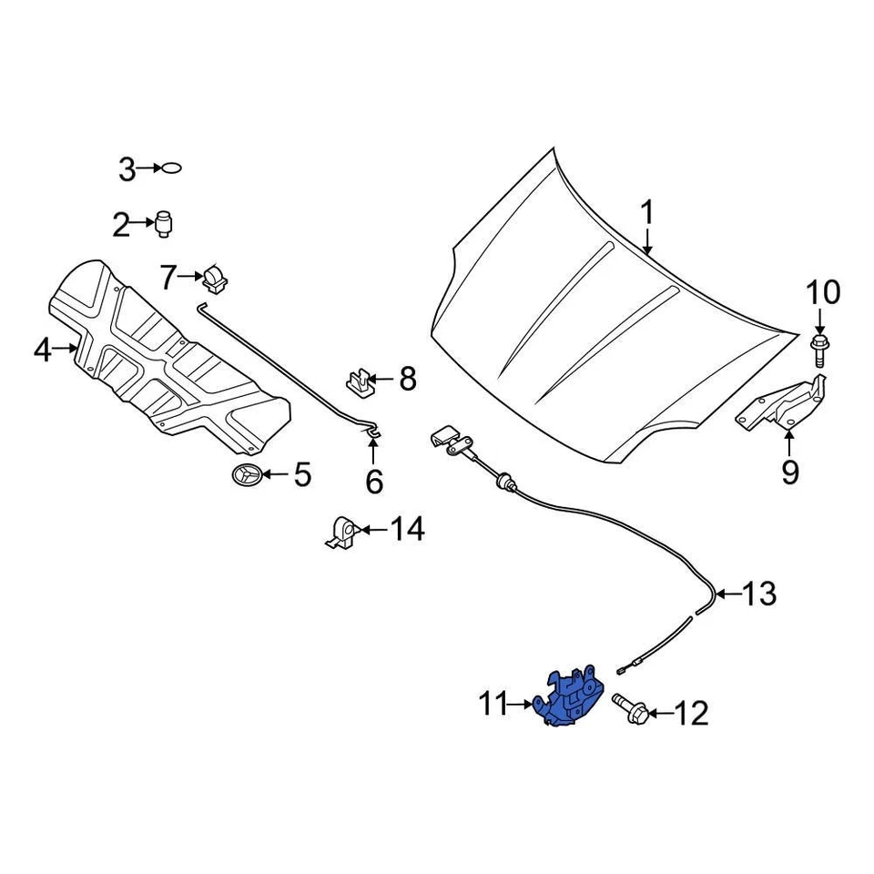 For Nissan Sentra 2007-2012 Nissan 65601ET000 Front Hood Latch Foto 1 de 1