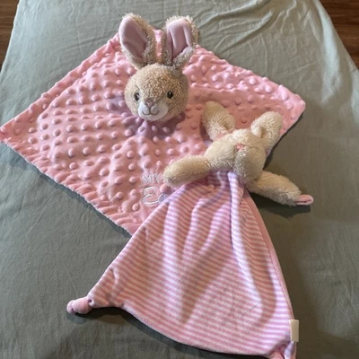 Manta de seguridad Mud Pie Bunny Lovey conejo anudado soporte chupete y lote de Pascua Foto 1 de 4