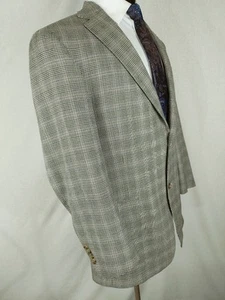 Hart Marxs Mens 42R/44R Beige Blazer Sport Coat Two Button Wool Silk Jacket - Picture 1 of 14