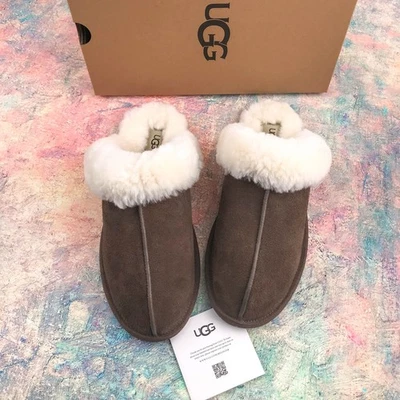 Zapatillas planas UGG para mujer Scuffette II Espresso sin cordones de piel de oveja con lana US6-11 Foto 1 de 4