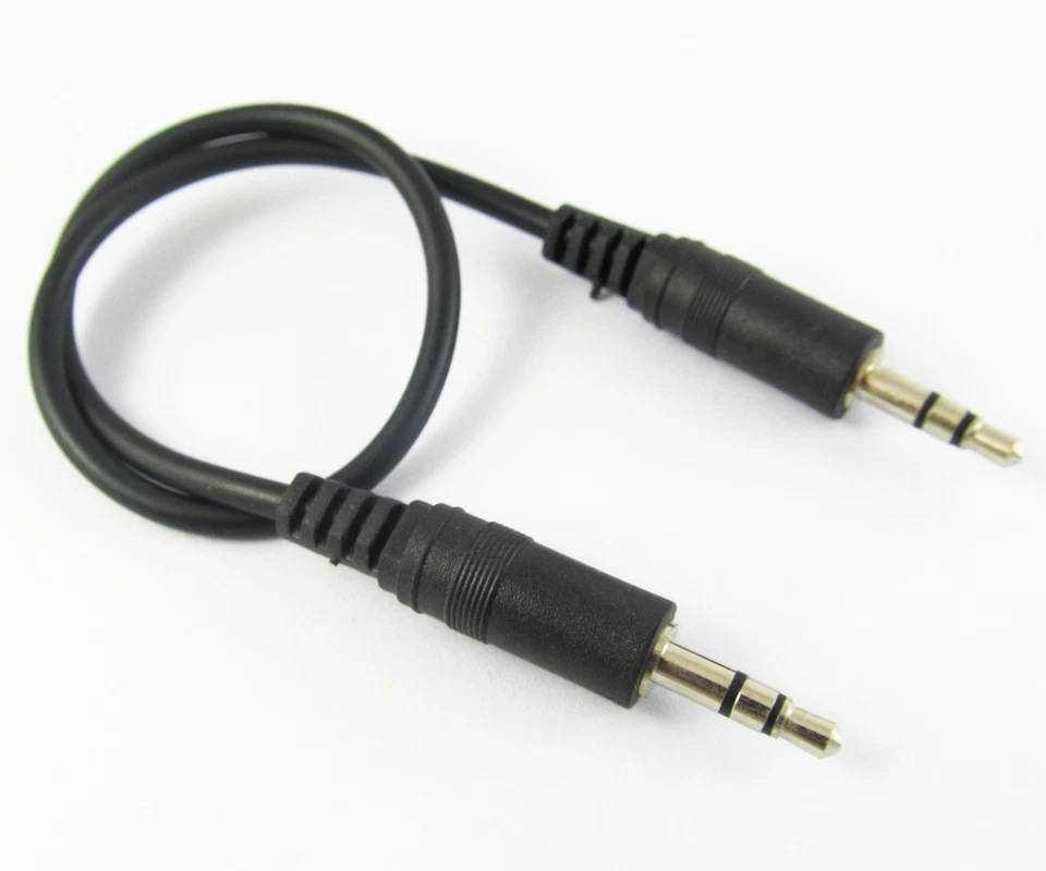 5x 1Ft 30cm 3.5mm Male to Male M/M Stereo Audio Cords Cables Nickel Plated Plugs - Image 1 of 3