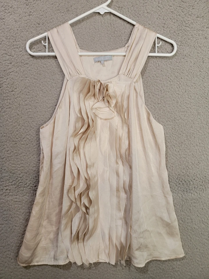 Атласная майка с оборками цвета слоновой кости маленькая фиолетовая и Claire - Изображение 1 из 4