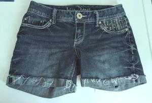 Ariya Damengröße 5/6 Denim Jeans Shorts bestickt niedriger Bund - Bild 1 von 2