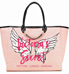 Victoria's Secret Angel City Tote Weekender Bag Pink White Black Wings NWTSEALED