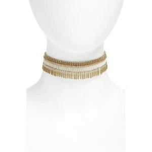 Nordstrom Treasure and Bond Rocailles Fransen Halsband Halskette Neu mit Etikett 49 Weißgold - Bild 1 von 3