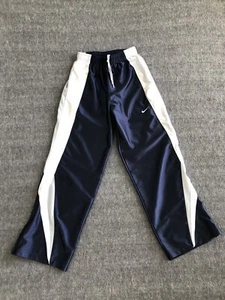 Nike Track Pants Boys M Medium 10-12 Blue White Ankle Zip Basketball Athletic - Picture 1 of 12