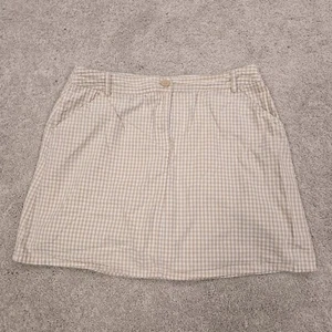 Pantaloncini donna elasticizzati bianchi cervo taglia 10 vita alta marrone bianco a quadri - Foto 1 di 8