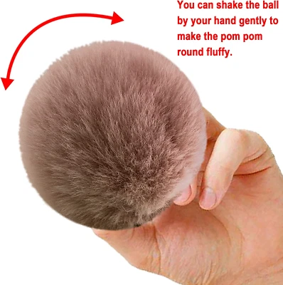 36 Pieces Faux Rabbit Fur Pom Pom Balls with Elastic Loop DIY Fluffy - Image 1 of 4