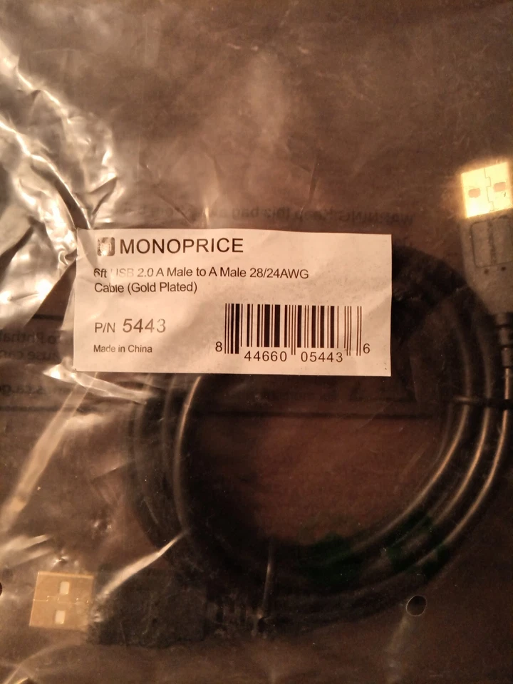 Monoprice 6Ft USB 2.0 A Male To A Male Cable - Image 1 of 1