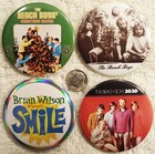 Beach Boys PIN BUTTON LOT Christmas Album CD Brain Wilson Beatles Band ELO XTC