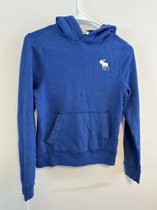 Boys Abercrombie Kids Blue Logo Hoodie Sweatshirt Sz Large - Picture 1 of 7