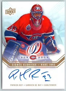 2008-09 MONTRÉAL CANADIENS CENTENAIRE PATRICK ROY HABS ENCRES HABS-PR 95184 - Photo 1 sur 2