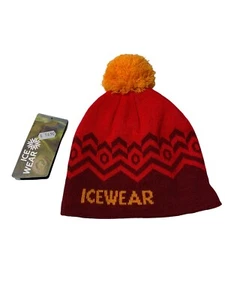 New IceWear Brekka Unisex Wool Winter pom pom hat size 2-4 yrs Red BNWOT Iceland - Picture 1 of 3
