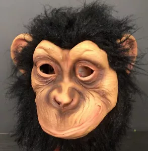 Adult Chimp Jungle Animal Halloween Mask For Costume Monkey Mask Fun World - Picture 1 of 8