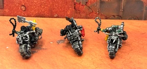 3x ORK WARBIKERS BUILT Orks Warhammer 40K - Picture 1 of 5