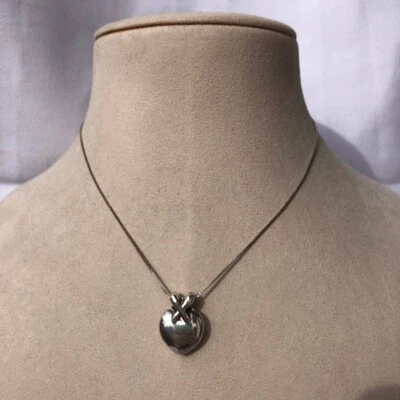  Catena in argento 925 con pendente cuore in metallo medicale - Immagine 1 di 4