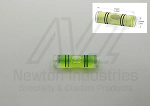 5pcs Acrylic Ø10x35mm DL Bubble Spirit Level Vial Green Sens: 30'/2mm 8.73mm/m - Picture 1 of 1