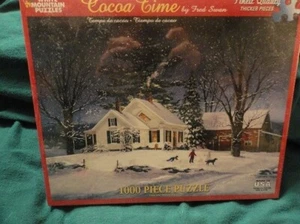 Labrador Retriever Snow Snowman Cocoa Time Pond Jigsaw Puzzle 1000 piece - Picture 1 of 3