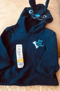 Jumping Beans Baby Fleece Hooded Top 6 Mos. NEW Navy & Blues - Picture 1 of 2