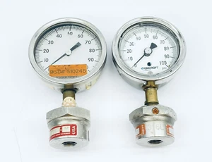 LOT OF 2 ASHCROFT 310 PNEUMATIC PRESSURE GAUGE 0-100PSI (DRAINED - GLYCERINE) - Picture 1 of 6