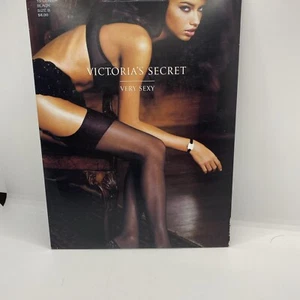 Victoria's Secret~**VERY SEXY* CLASSIC STOCKINGS**~Size B~BLACK~15 Denier - Picture 1 of 4