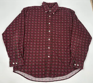 Cambridge Classics Button Up Shirt Mens Large Vintage Print Red and Green - Picture 1 of 8