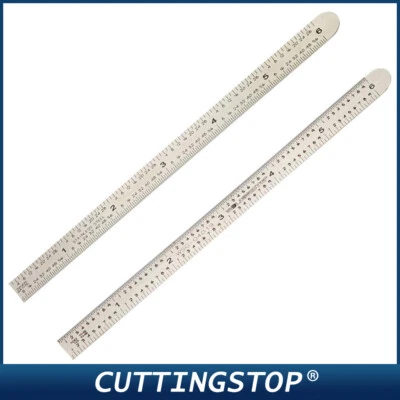 WELDINGSTOP 2pc Machinist Ruler Scale 5R 10ths Graduation Flexible Decimal 6 Inch Steel Rule
