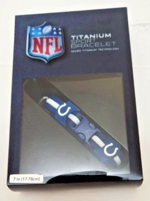 Спортивный браслет Indianapolis Colts NFL 7 дюймов титан - Изображение 1 из 2
