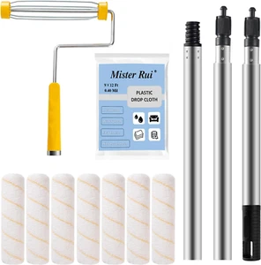 Paint Roller Kit 10 Pack 9" Paint Roller Frame with Microfiber Roller Covers - Picture 1 of 1