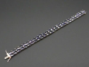 14Ct Oval Cut Lab-Created Tanzanite Women Tennis Bracelets 14K Yellow Gold Over - Picture 1 of 5