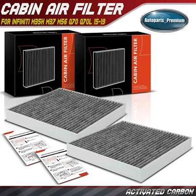2x Filtro de aire de cabina de carbono activado para INFINITI M35h M37 M56 Q70 Q70L 2015-2019 Foto 1 de 4
