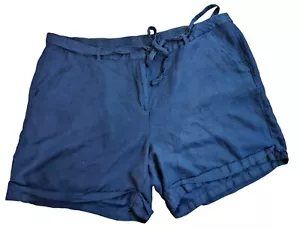 Lane Bryant Shorts Damen Übergröße 26/28 dunkelblau Baumwollmischung, Taille zum Binden - Bild 1 von 4