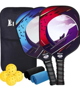 🌟Juego de 2 paletas de pickleball de fibra de vidrio aprobadas por la USAPA 4 bolas 2 toallas🌟 - Imagen 1 de 7