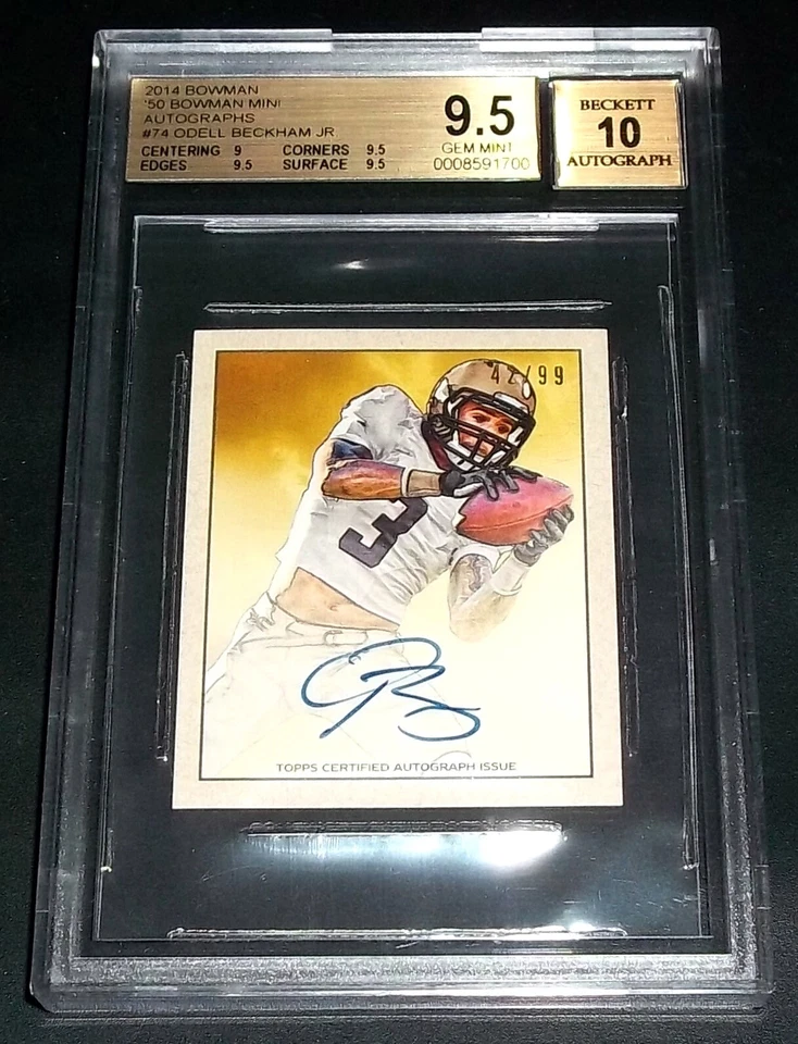 (#/99) BGS 9.5 10 Autograph Rc Odell Beckham Jr Auto 2014 Bowman Rookie Signed - Image 1 of 3