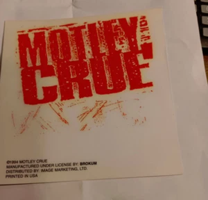 MOTLEY CRUE STICKER 1994  COLLECTIBLE RARE VINTAGE  STATIC WINDOW CLING  1994 - Imagen 1 de 1