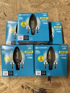 EcoSmart FG-04069 Dimmable Candelabra LED Light Bulb Bright White 40W (5 Pack) - Picture 1 of 3
