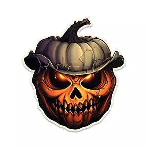 Halloween Smiling Jack O Laterne mit Hut Vinyl Aufkleber - Bild 1 von 3