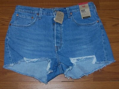 Sz 34 (US 18) Womens Misses Levi's 501 Mid-Length Hypersoft Jean Shorts - Image 1 of 4