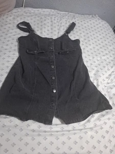 Forever 21 Black Denim Dress Size 2xl - Foto 1 di 7