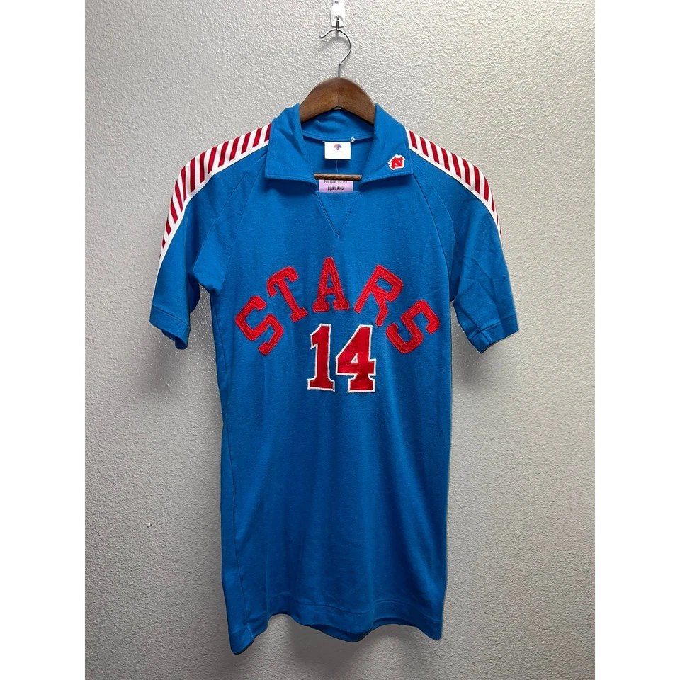 Camisa De Colección Descente Stars Team #14 Azul Rojo Diseño Rara Años 80 Años 70 Mediana Foto 1 de 4