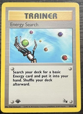 Energy Search 59/62 1st Edition Pokemon TCG WOTC Base Set Fossil MINT - Image 1 of 2