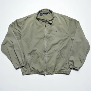 Vintage 80er Polo Ralph Lauren Harrington Jacke L beige Twill Baumwolle durchgehender Reißverschluss USA - Bild 1 von 14