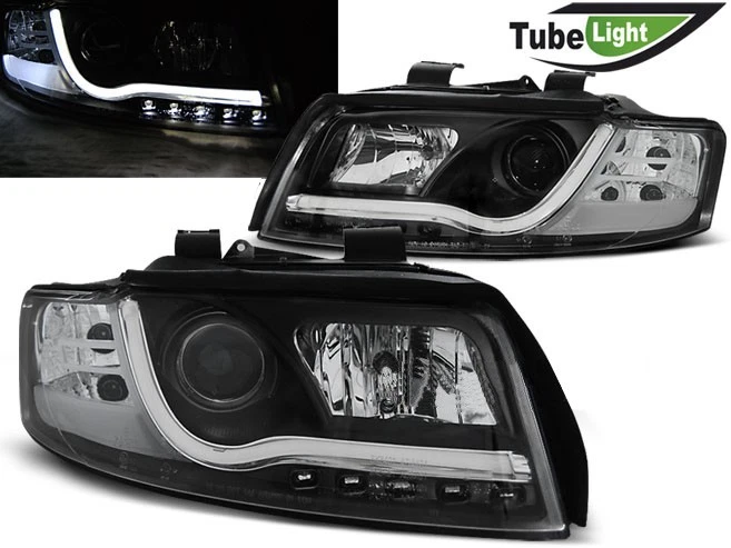 faros para AUDI A4 2000 2001 2002 2003 2004 LED tubo luces negro LHD Foto 1 de 1